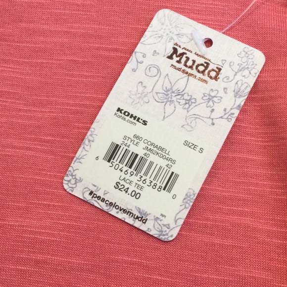 SUMMER SALE Mudd Lace Tee. Women’s size Small - Picture 4 of 9